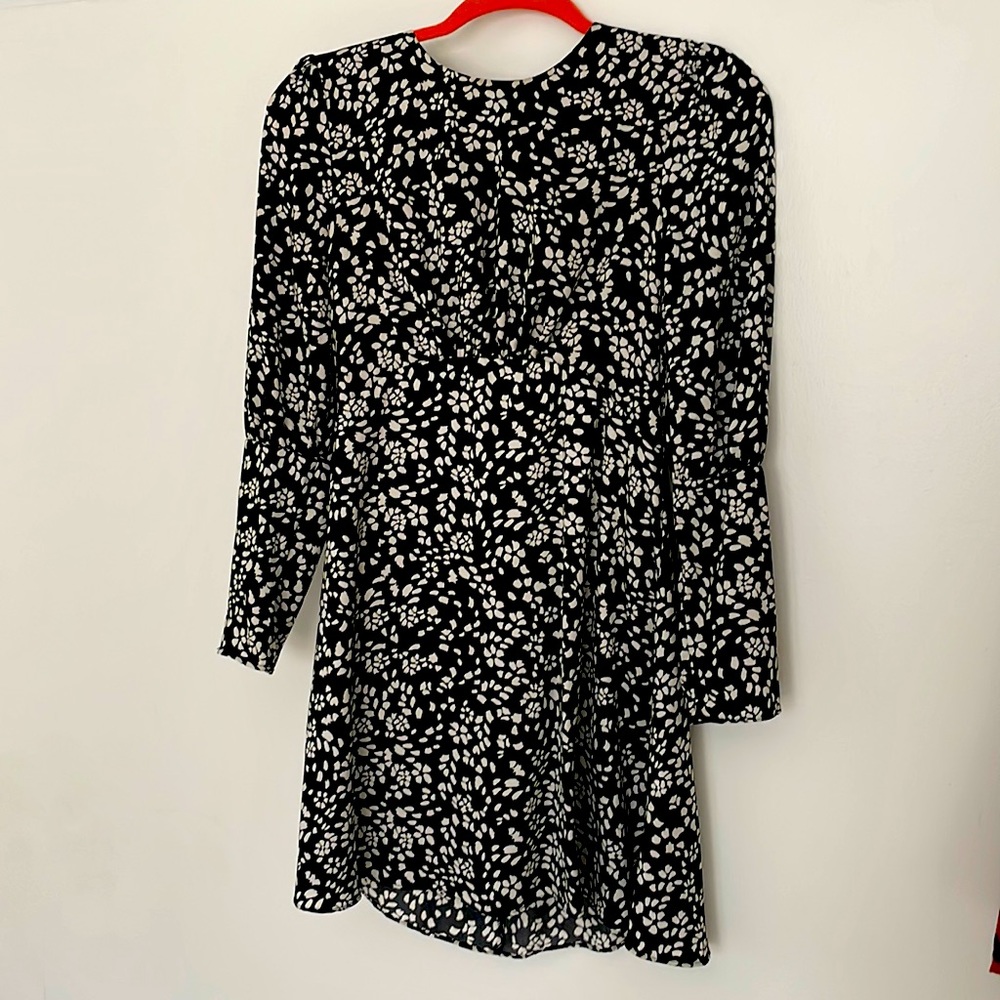 Topshop Black and White Floral Mini Dress